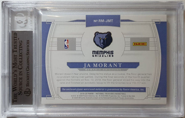 2019 National Treasures Ja Morant Rookie #PATCH /99 Jersey - PSA 9 (POP 4)