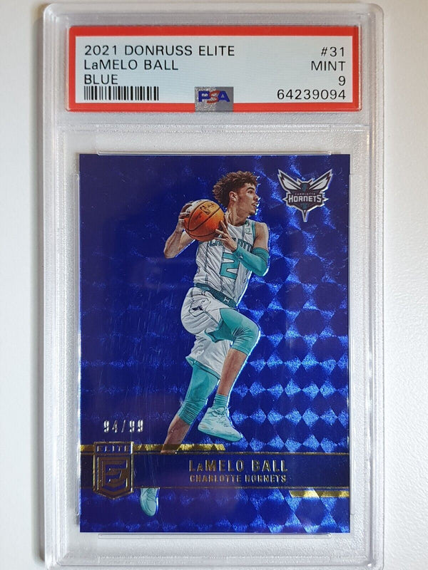 2021 Panini Donruss Elite LaMelo Ball #31 BLUE /99 - PSA 9 (POP 1)