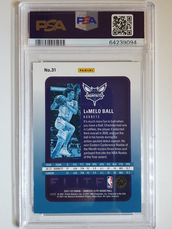 2021 Panini Donruss Elite LaMelo Ball #31 BLUE /99 - PSA 9 (POP 1)