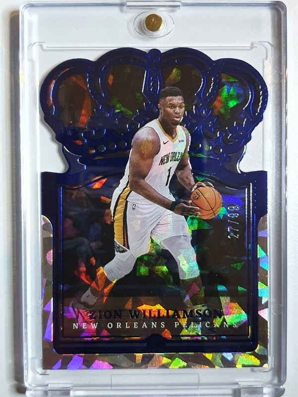 2021 Crown Royale Zion Williamson #44 BLUE CRYSTAL /99 Prizm Die Cut - Rare