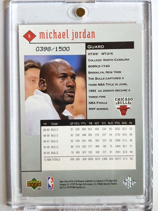 1998 Upper Deck Michael Jordan Black Diamond #9 TRIPLE GOLD /1500 - Rare