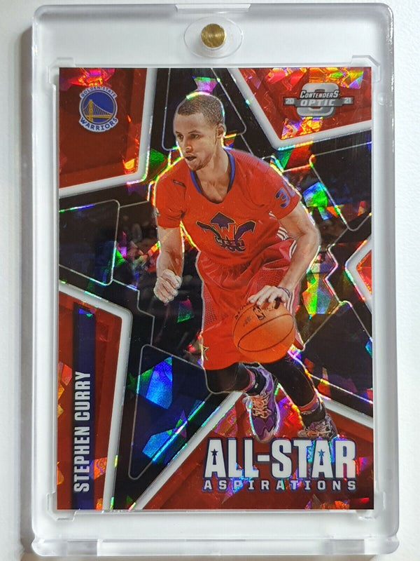 2020 Contenders Optic Stephen Curry #5 RED CRACKED ICE HOLO - Ready to Grade