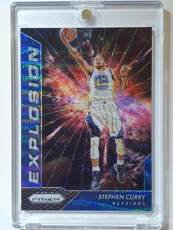 2016 Panini Prizm Stephen Curry #17 BLUE WAVE /99 Explosion - Ready to Grade