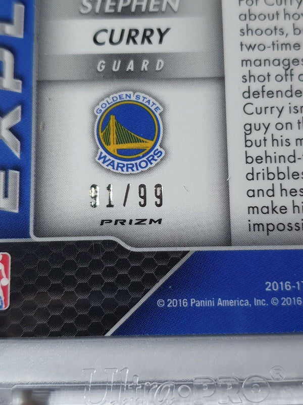 2016 Panini Prizm Stephen Curry #17 BLUE WAVE /99 Explosion - Ready to Grade