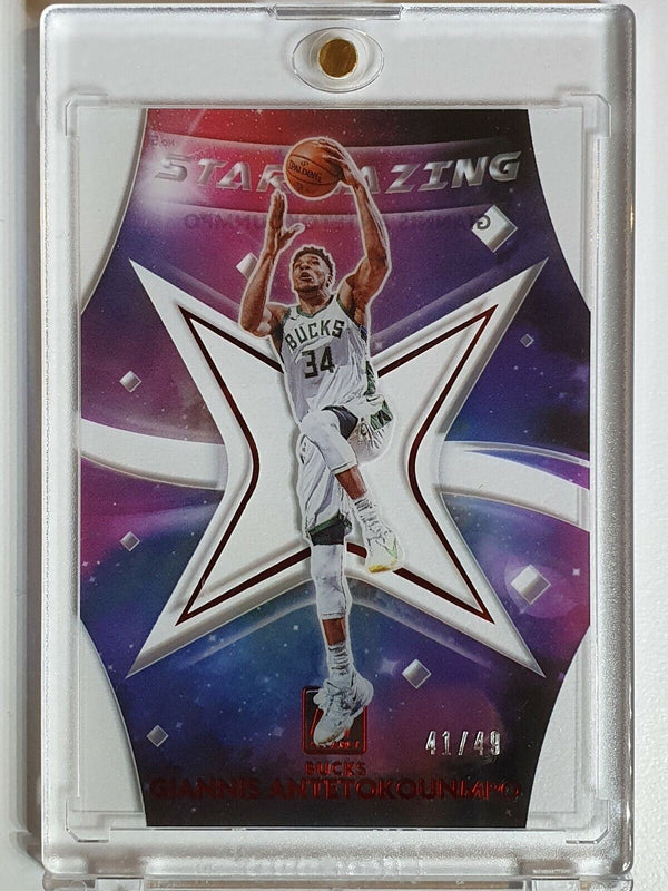 2020 Donruss Clearly Giannis Antetokounmpo #5 RED /49 ACETATE - Rare