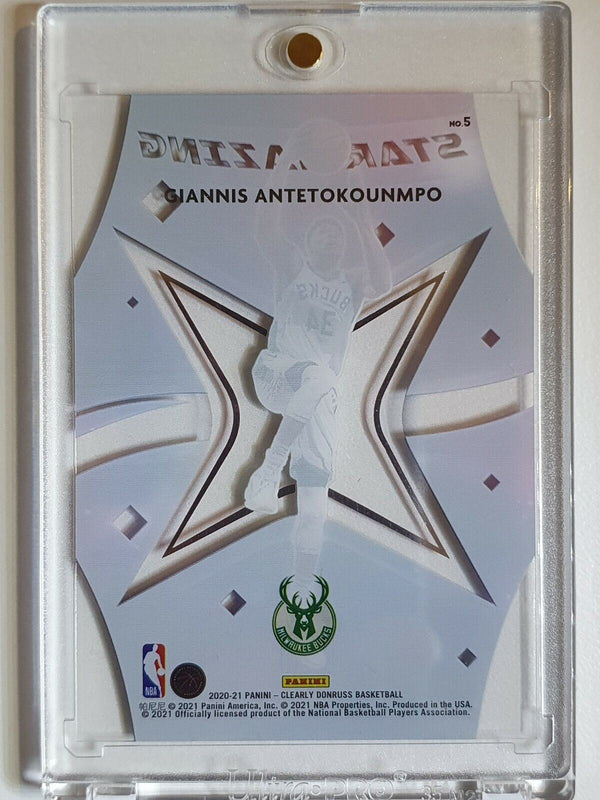 2020 Donruss Clearly Giannis Antetokounmpo #5 RED /49 ACETATE - Rare