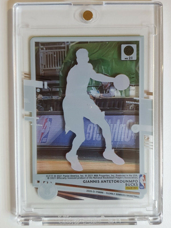 2020 Donruss Clearly Giannis Antetokounmpo #21 RED /49 - Ready to Grade