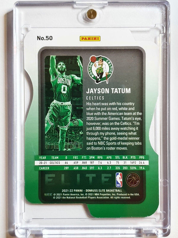 2021 Donruss Elite Jayson Tatum #50 RED /99 SP Die Cut - Ready to Grade