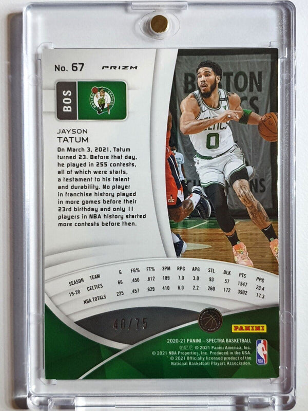 2020 Spectra Jayson Tatum #67 RED & GREEN /75 Holo - Rare