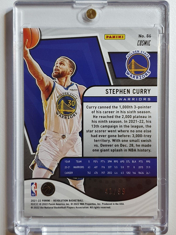 2021 Panini Revolution Stephen Curry #86 COSMIC Prizm /99 - Ready to Grade
