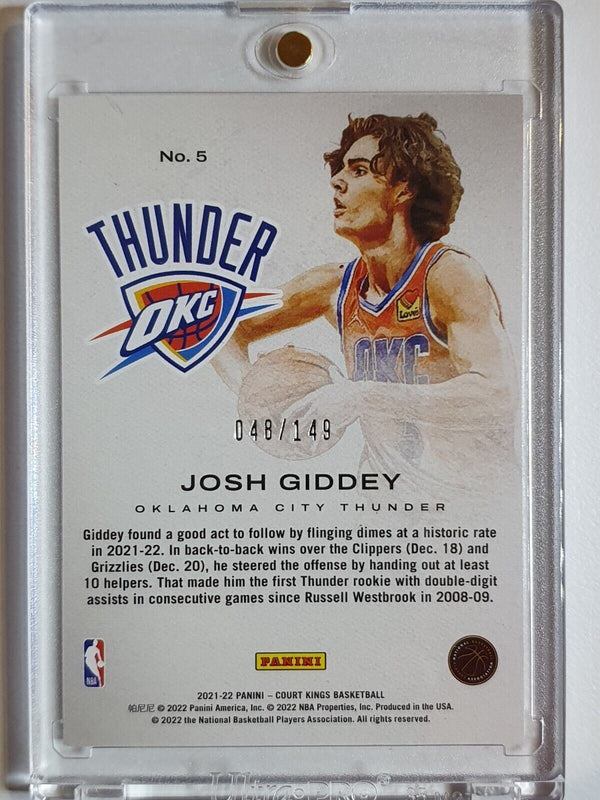 2021 Court Kings Josh Giddey Rookie #5 RUBY RED /149 Works in Progress - Rare