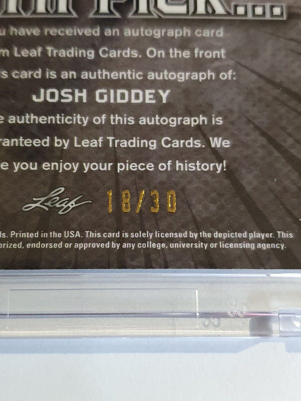 2021 Leaf Metal Josh Giddey AUTO Rookie SILVER WAVE /30 RC - Rare