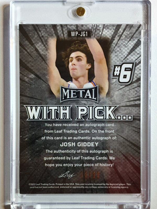 2021 Leaf Metal Josh Giddey AUTO Rookie SILVER WAVE /30 RC - Rare