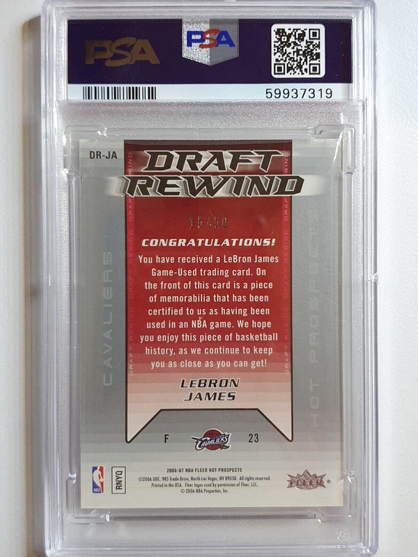 2006 Fleer Lebron James #PATCH /50 Game Worn Jersey - PSA 9 (POP 1)