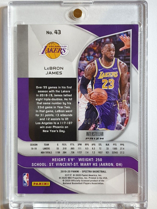 2019 Panini Spectra LeBron James #43 INTERSTELLAR /49 Prizm - Ready to Grade
