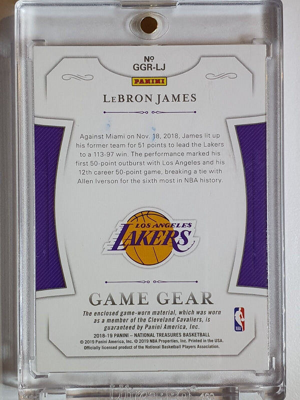2018 National Treasures LeBron James #PATCH /99 Game Worn Jersey - Rare
