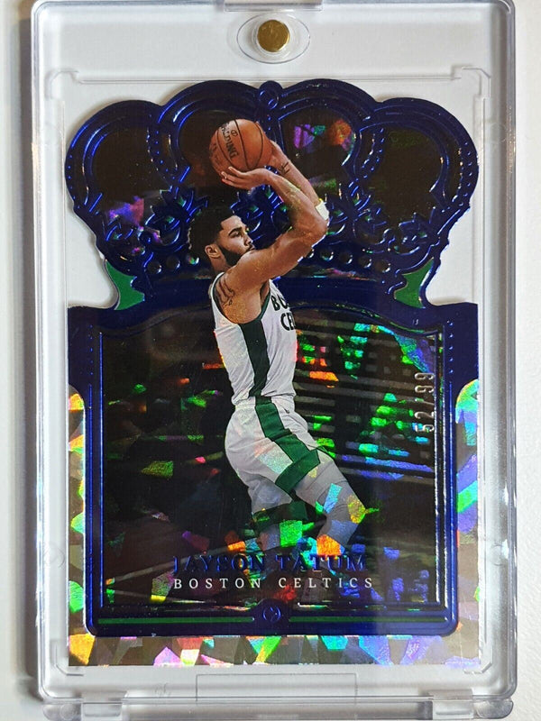 2021 Crown Royale Jayson Tatum #77 BLUE CRYSTAL /99 Holo Die Cut - Rare