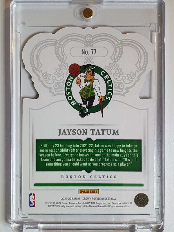 2021 Crown Royale Jayson Tatum #77 BLUE CRYSTAL /99 Holo Die Cut - Rare