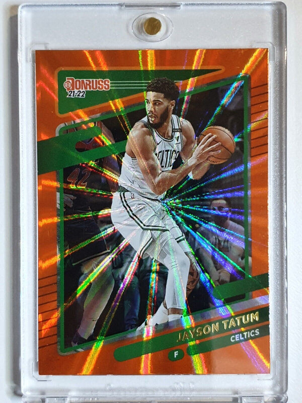 2021 Donruss Jayson Tatum #60 ORANGE LAZER Holo - Ready to Grade