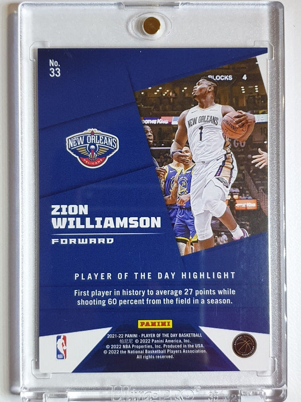 2021 Panini Zion Williamson #33 KABOOM /99 Holo Player Of The Day - Rare
