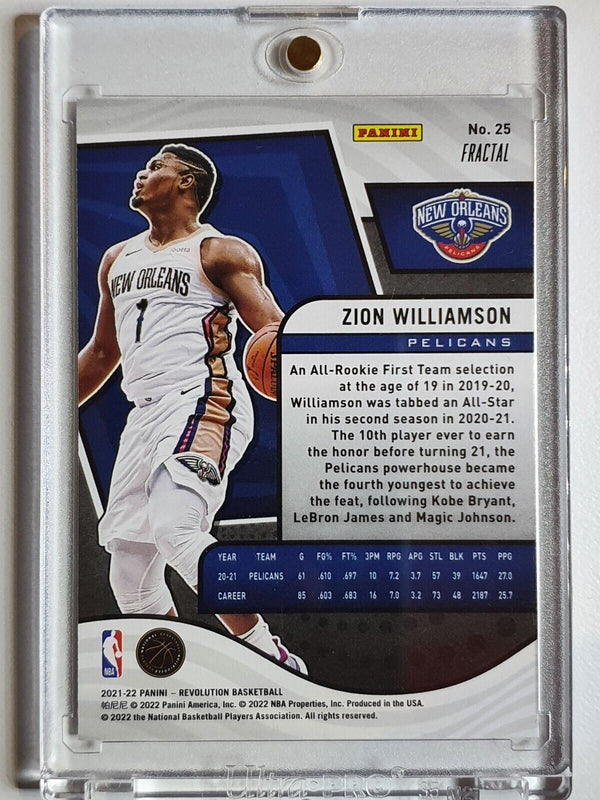 2021 Panini Revolution Zion Williamson #25 FRACTAL Prizm - Ready to Grade