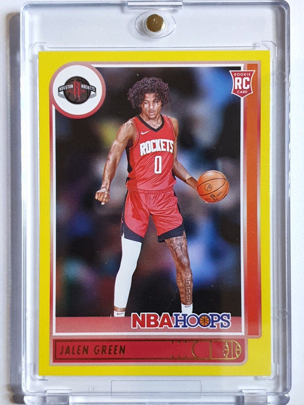 2021 NBA Hoops Jalen Green Rookie #218 YELLOW Edition RC - Ready to Grade