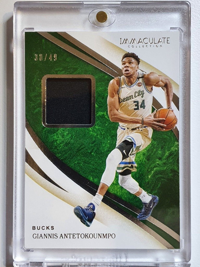 2019 Immaculate Giannis Antetokounmpo #PATCH /49 Game Worn Jersey - Ra   Perfect Edges Cards