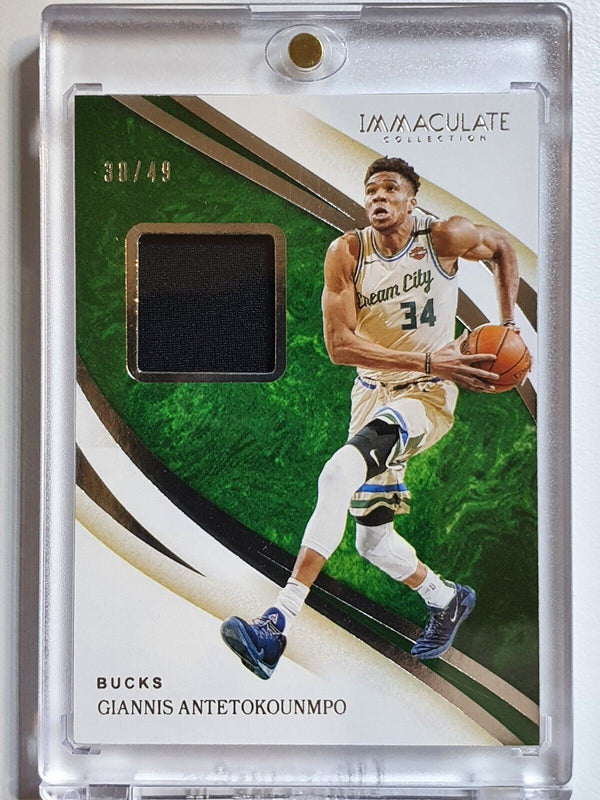 2019 Immaculate Giannis Antetokounmpo #PATCH /49 Game Worn Jersey - Rare