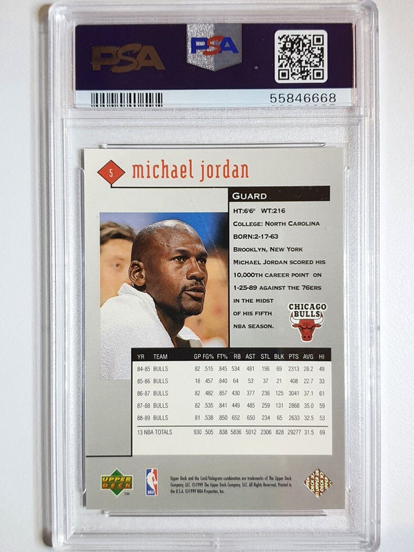 1998 Upper Deck Michael Jordan BLACK DIAMOND #5 Metal Foil - PSA 9