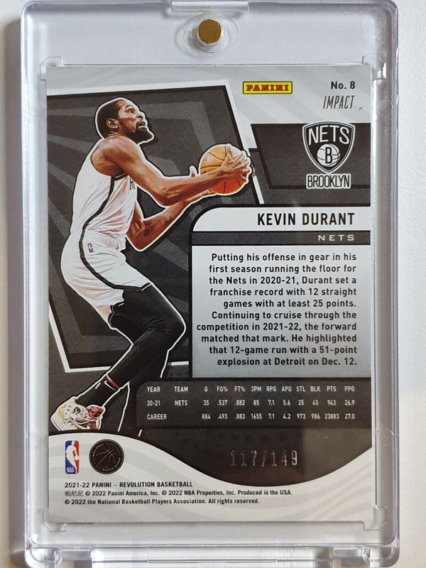 2021 Panini Revolution Kevin Durant #8 IMPACT /149 Holo - Ready to Grade