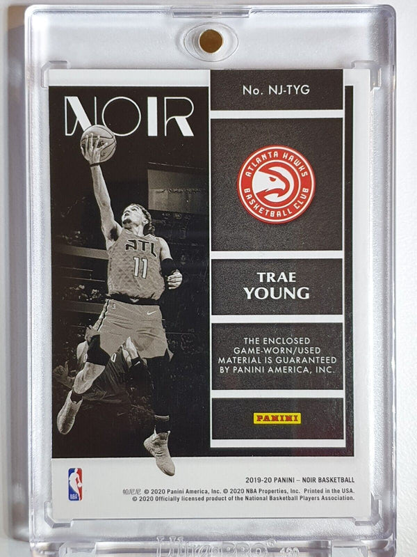 2019 Panini Noir Trae Young #PATCH /65 Game Worn Jersey - Ready to Grade