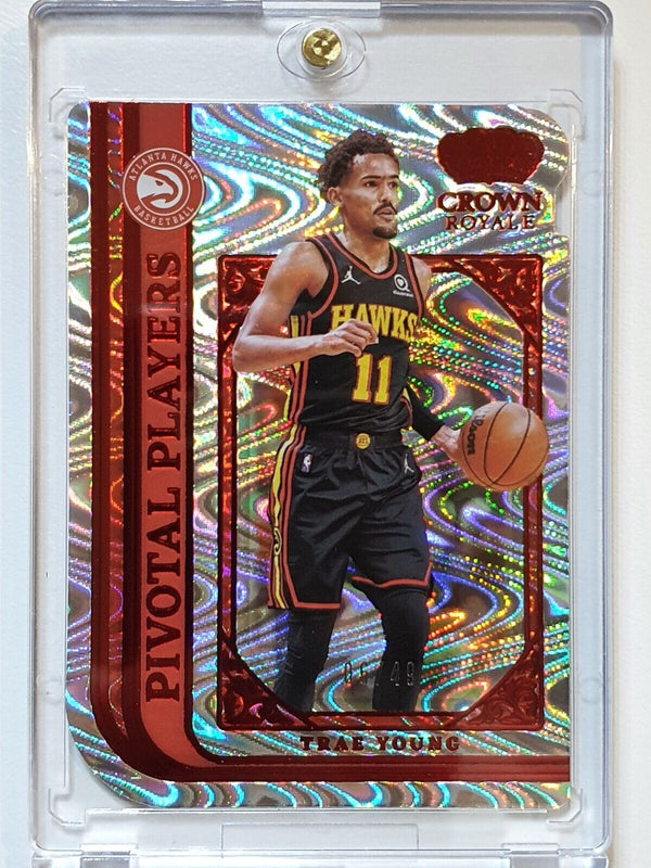 2021 Crown Royale Trae Young #4 RED /49 HOLO Pivotal Players - Ready to Grade