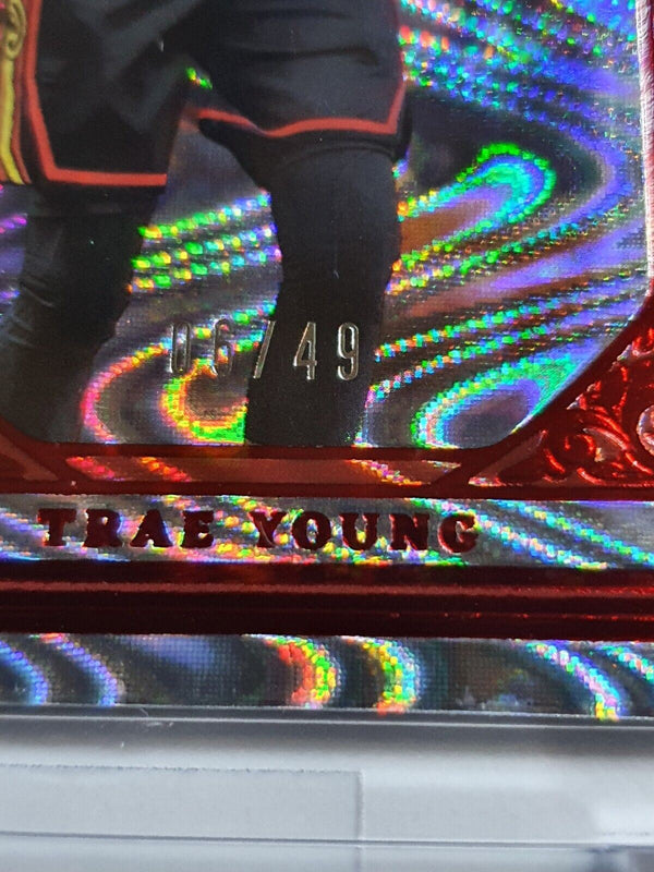 2021 Crown Royale Trae Young #4 RED /49 HOLO Pivotal Players - Ready to Grade