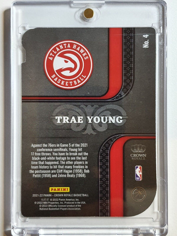 2021 Crown Royale Trae Young #4 RED /49 HOLO Pivotal Players - Ready to Grade