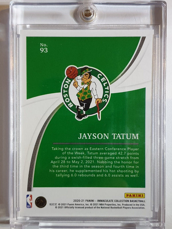 2020 Panini Immaculate Jayson Tatum #93 RED /49 Edition - Ready to Grade