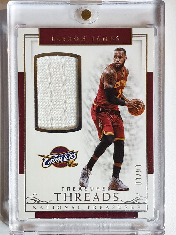 2016 Panini National Treasures Lebron James #PATCH /99 Game Worn Jersey - Rare