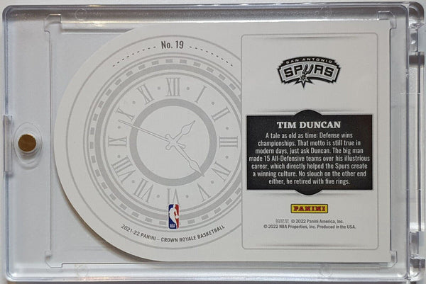 2021 Crown Royale Tim Duncan #19 Test of Time BLUE /75 HOLO - Ready to Grade