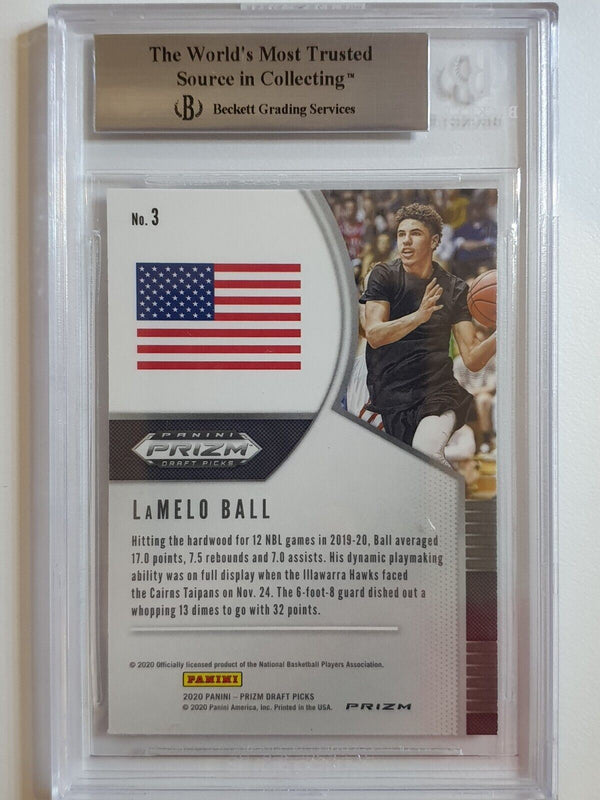 2020 Prizm Draft Picks Lamelo Ball Rookie #3 SILVER Prizm - BGS 9