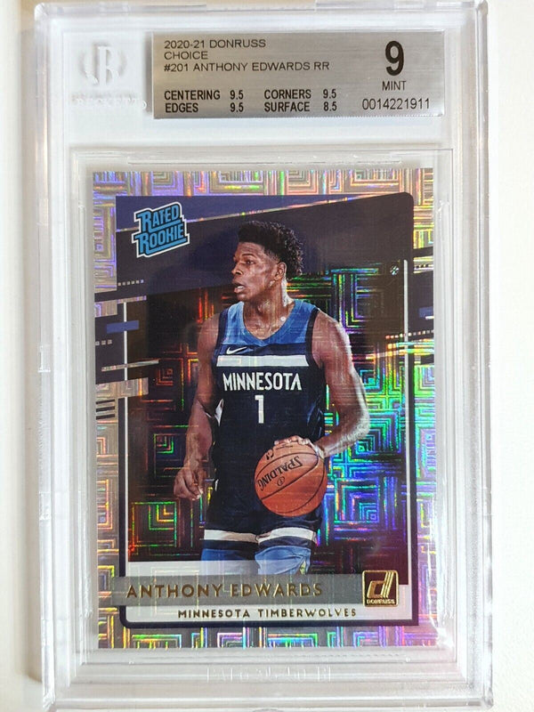 2020 Donruss Anthony Edwards Rookie #201 CHOICE INFINITE - BGS 9 (POP 4)