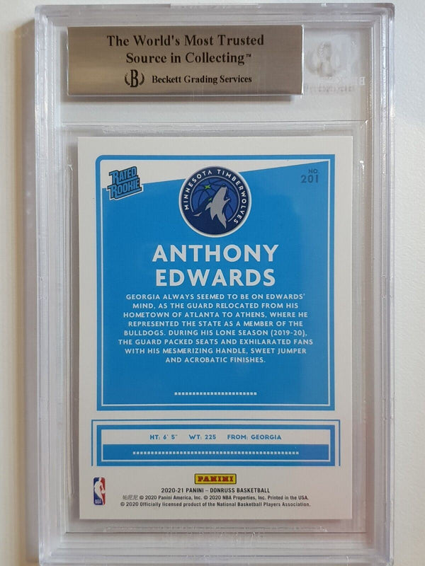 2020 Donruss Anthony Edwards Rookie #201 CHOICE INFINITE - BGS 9 (POP 4)