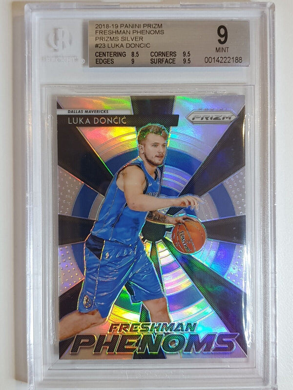 2018 Panini Prizm Luka Doncic ROOKIE #23 SILVER HOLO Phenoms - BGS 9