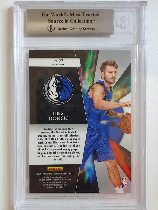 2018 Panini Prizm Luka Doncic ROOKIE #23 SILVER HOLO Phenoms - BGS 9