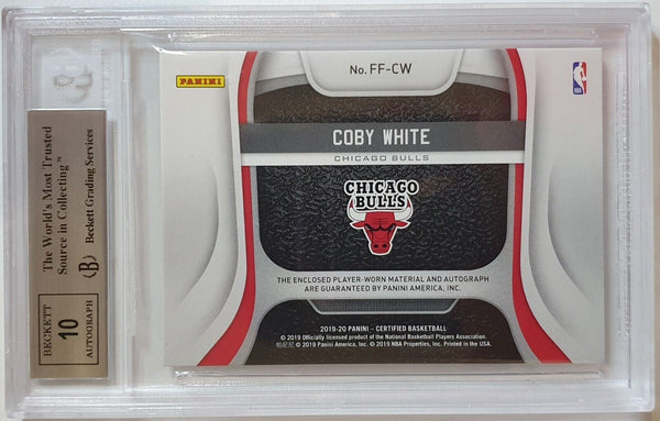 2019 Panini Certified Coby White Rookie #PATCH AUTO /15 - BGS 9 (POP 1)