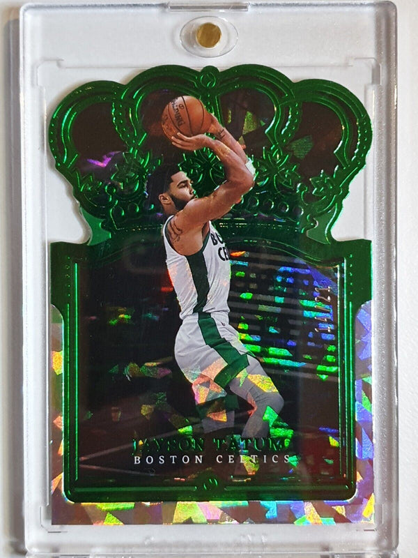 2021 Crown Royale Jayson Tatum #77 GREEN CRYSTAL /21 Holo Die Cut - Rare