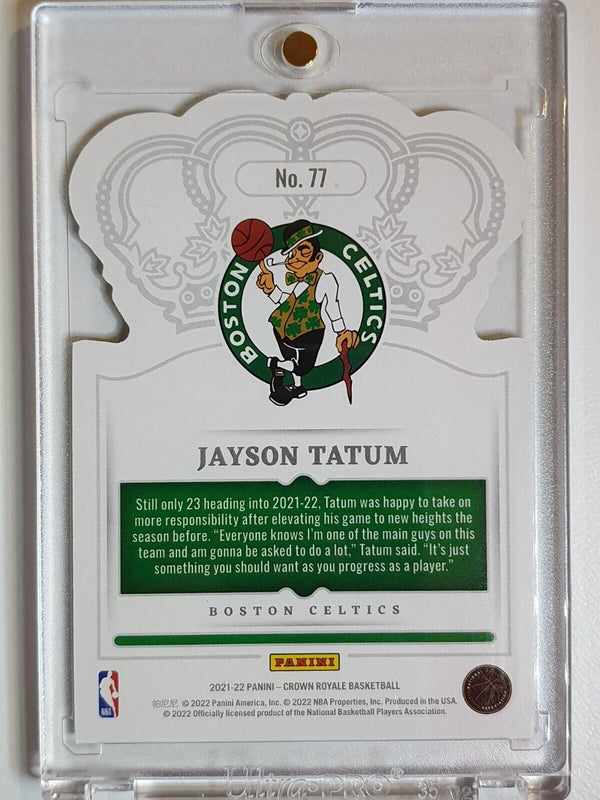 2021 Crown Royale Jayson Tatum #77 GREEN CRYSTAL /21 Holo Die Cut - Rare