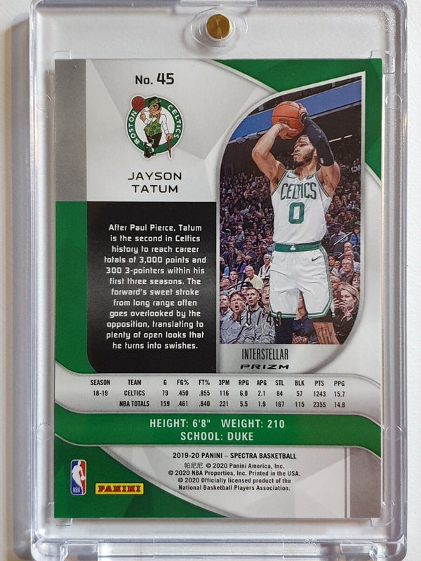 2019 Panini Spectra Jayson Tatum #45 INTERSTELLAR /49 Prizm - Ready to Grade