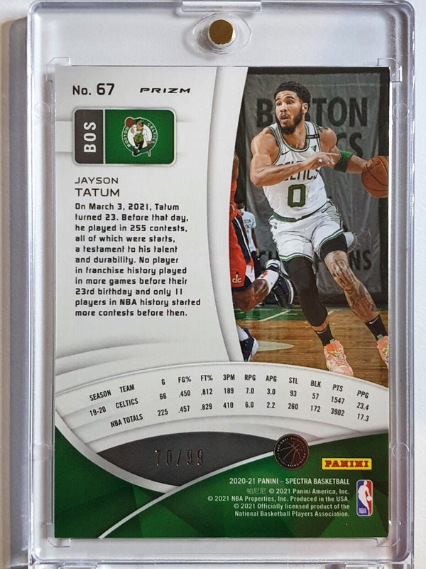 2020 Spectra Jayson Tatum #67 CELESTIAL Prizm /99 - Ready to Grade