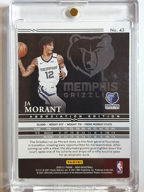 2020 Panini Noir Ja Morant #43 SILVER /25 HOLO Association Edition - Rare