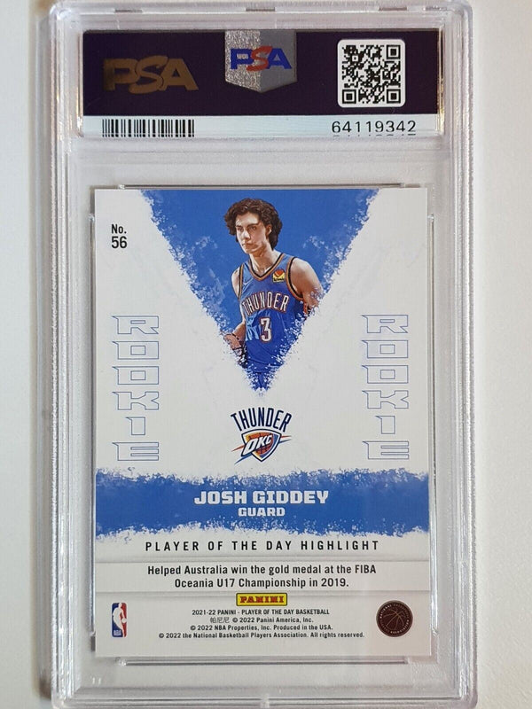 2021 Panini Josh Giddey Rookie #56 MOON LAVA /199 HOLO - PSA 9 (POP 1)