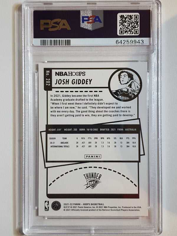 2021 NBA Hoops Josh Giddey Rookie #202 PREMIUM HOLO /199 - PSA 9 (POP 2)